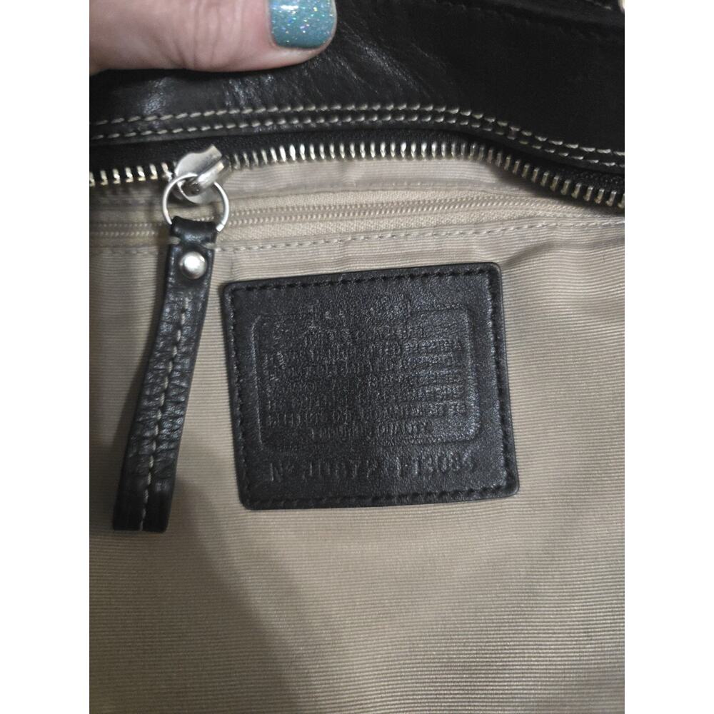 COACH Vintage Hampton Black Pebbled Leather Satchel Tote Braided - Picture 3 of 6